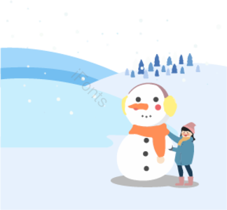 极简主义 玩雪 雪 插图 现场 冬季 雪地 小男人
