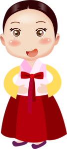 女孩 卡通女孩 领结 美丽的女孩 韩服 卡通形象 可爱 红色