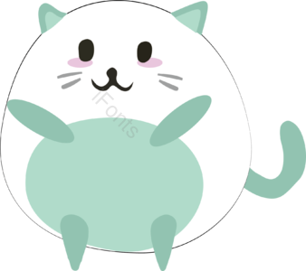 卡通猫 插画 胖猫 手绘 卡通 可爱 猫
