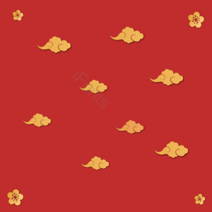 新年 中国红 中国风 祥云 元素 创意 简约
