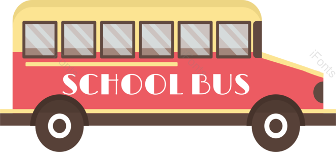 卡通风格 校车 汽车 school bus