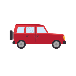 汽车 吉普 红色 简约 扁平 创意