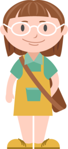 可爱 手绘 女学生 书包 背带裙 学生 矢量