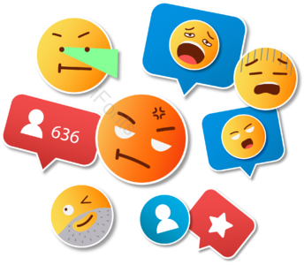 社会表达 三维贴纸 黄色圆脸 聊天室 脸书 instagram 愤怒生气 令人尴尬的