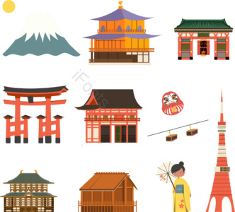 建筑物 向量 n 旅行 元素 日本 日本风格 宣传