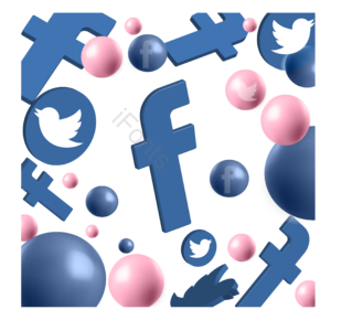 漂浮 3d效果 facebook 球 飘 推特 脸书 蓝色