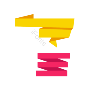 商业 banner 丝带 标签 粉色 黄色