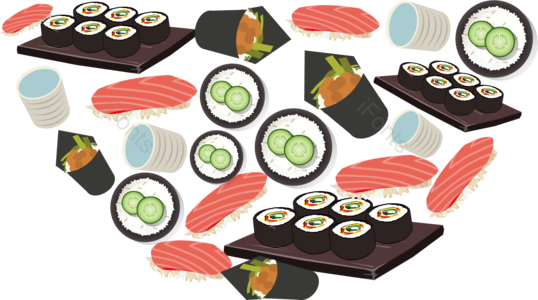 三文鱼 寿司 日本料理 日式风格 日本料理 金枪鱼 日本矢量图 寿司矢量图