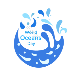 海洋日 海洋 大海 水滴 手绘 海 蓝色 水滴环绕