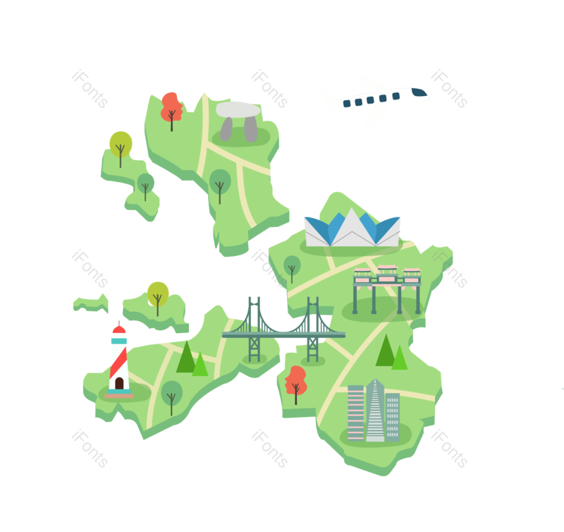韩国图片,韩国地图元素,地图PNG,旅行免抠素材