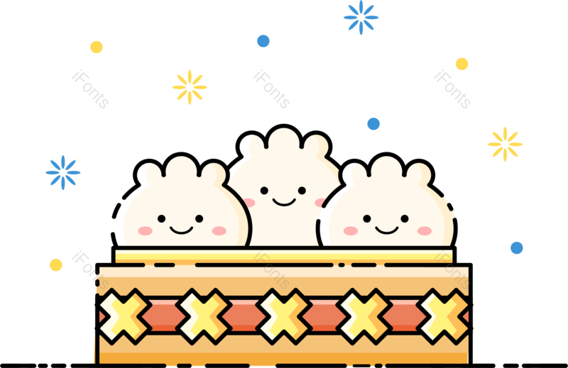 小吃图片,美食元素,扁平化PNG,矢量免抠素材