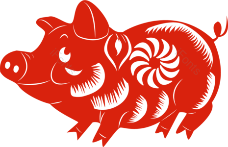 猪 动物 小猪 剪纸 喜庆 窗花 装饰