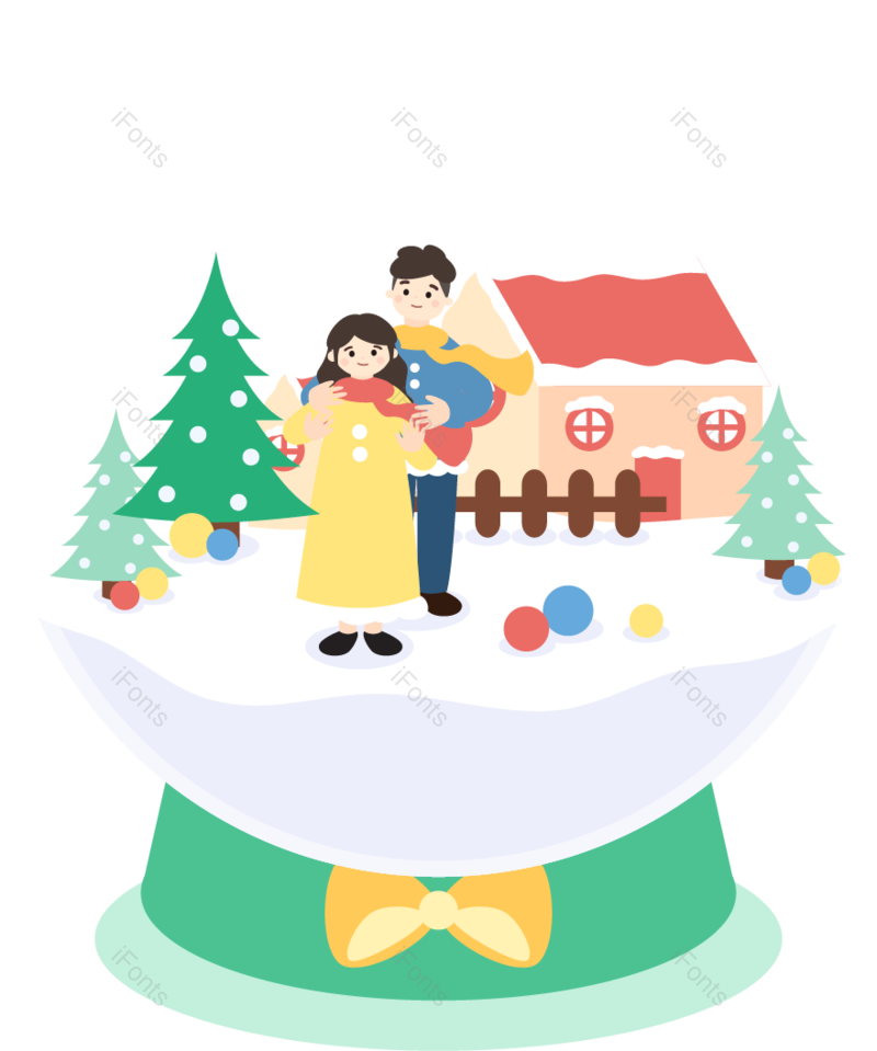浪漫图片,围巾元素,雪景PNG,约会免抠素材