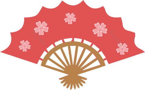 风扇 日本 樱花 红色 日本和球迷 樱花和粉丝 红色矢量 日本矢量图