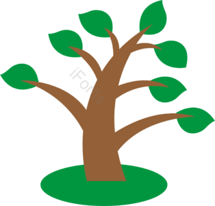 插画 日本 立体 树 绿色 景观树 小树 树