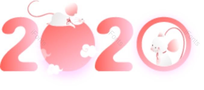 粉色 2020年 可爱 渐变色 鼠年新年头像框 影像 矢量向量 梯度向量