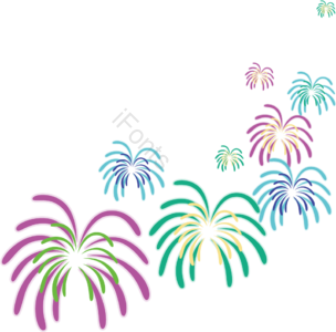 烟火 日本 插画 渐变 拼色 多彩