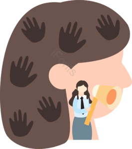向量 层级 女性 女学生  安全  保护 发声 先