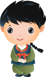 男孩 卡通角色 可爱的男孩 卡通男生 韩服可爱 动画片 手绘竽 青紫