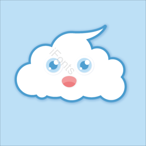 云 贴纸 卡通风格 笑脸 表情 可爱