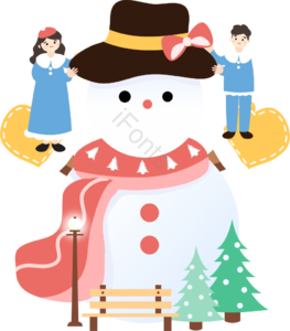 延迟 圣诞节 礼物 雪人 路灯 椅子 恋人 图