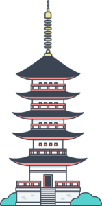 法隆寺 地标 建筑 寺庙 矢量 日式 插画 传统建筑