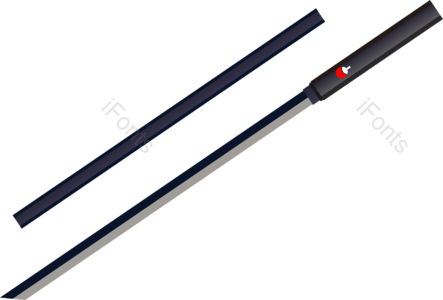 有创意的 武士剑 灰色 简单的 金属 黑色 刀鞘 冷武器