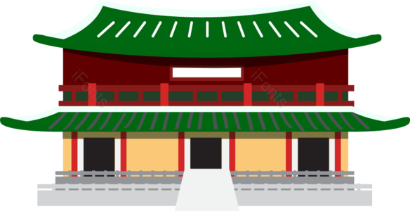 寺庙 建筑的 古董 动画片 手绘 动画片 旅游景点 旅游