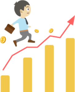 财经 金融 插图 钱 金币 上升趋势 上升 极简主义