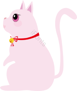 卡通猫 插画 手绘 卡通 可爱 猫 粉色 蝴蝶结