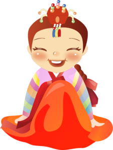  手绘 女孩 长发 红色 紫色 白色 花卉 饰品