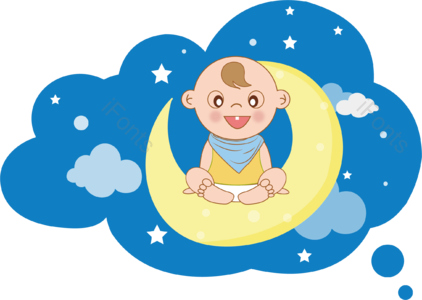 蓝色 梦境 云朵 可爱 婴儿 星星 月亮 宝宝