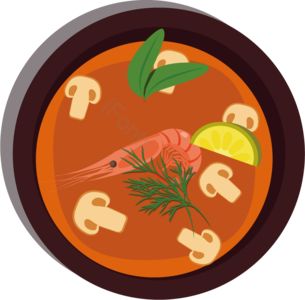 碗 汤 蔬菜汤 蘑菇 蔬菜 虾 柠檬 海鲜