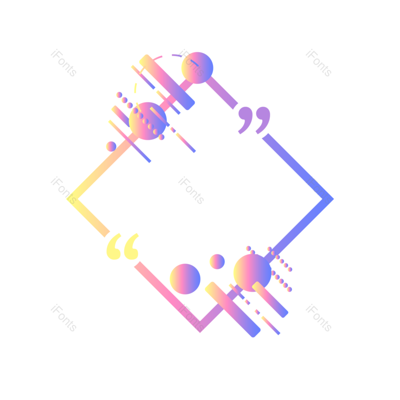 边框图片,潮流元素,蓝色PNG,几何免抠素材