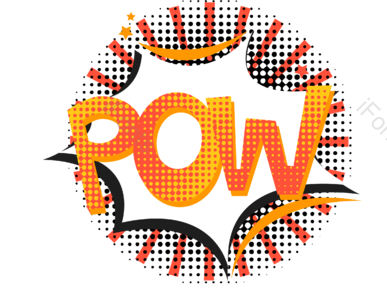 对话框 波点 波普 美式 字体 渐变 线条 pow