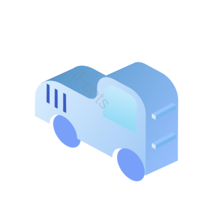 蓝色 3d 小车 图标 立体 渐变 
