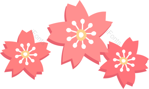 粉红色 立体 樱花 花卉 花朵 矢量 春季 樱花季