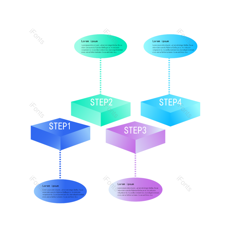 信息图图片,立体元素,商务PNG,渐变色免抠素材
