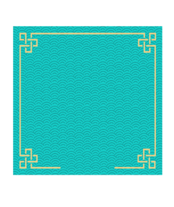 新年 中国风 青色背景 纹理 金色渐变 边框 元素 创意