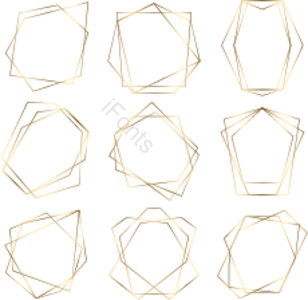 华丽的 叠加 金色几何边框 边界矢量 黄金矢量 几何向量 透明边框 抽象边界