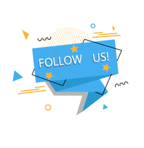 follow us 标签 标签设计 几何 创意 色卡 矢量