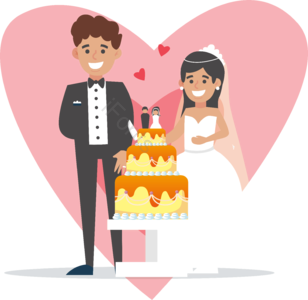 婚礼庆典 嫁衣 手绘竽 插图样式 新娘 马夫 白色 白色婚纱嫁衣