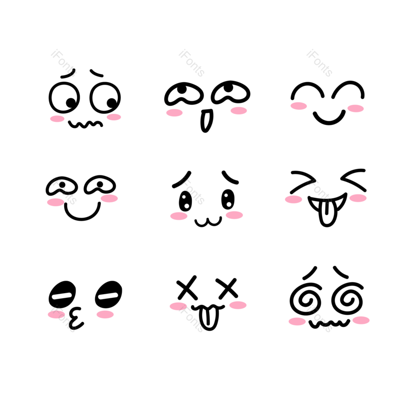 线条图片,简约元素,开心PNG,可爱免抠素材