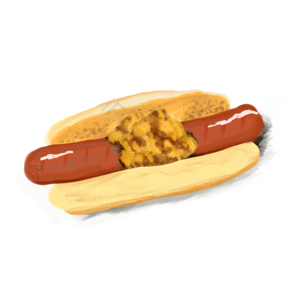 美国 手绘 快餐 图标 热狗肠 食品 插图