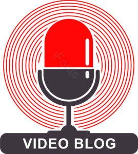 vlog 圆形 矢量 创意 红色 话筒 线性 波纹