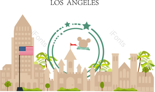 洛杉矶 skyline 美国 热门城市 创意 建筑 景点 水平线