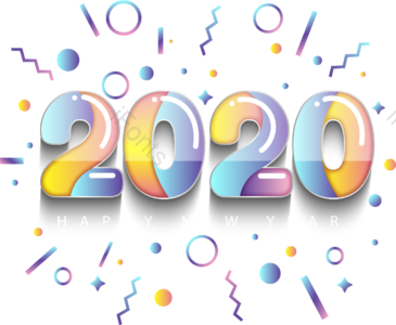 2020年 孟菲斯 梯度 几何 商务 字体 蓝色 现代