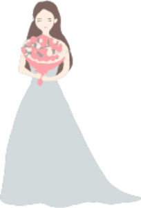 手绘 新娘 婚礼 婚纱 结婚 元素 花束 梦幻
