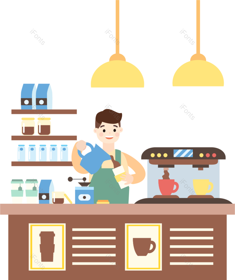 桌面图片,咖啡元素,咖啡店PNG,咖啡壶免抠素材
