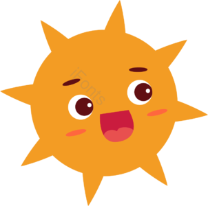 太阳 元素 拟人 大眼睛 眉毛 卡通 矢量 可爱